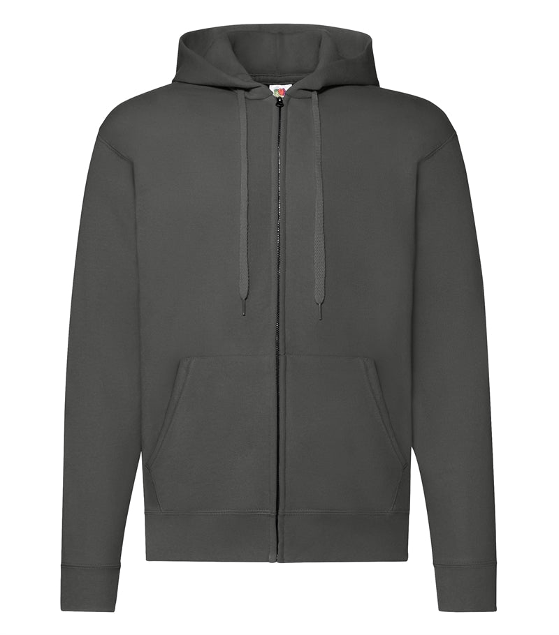 Hoodie klassisk med lynlås - Mørk Grå
