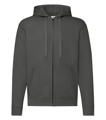 Hoodie klassisk med lynlås - Mørk Grå