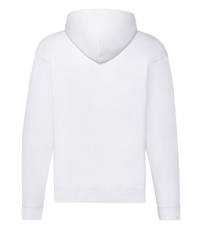 Hoodie klassisk med lynlås - Hvid