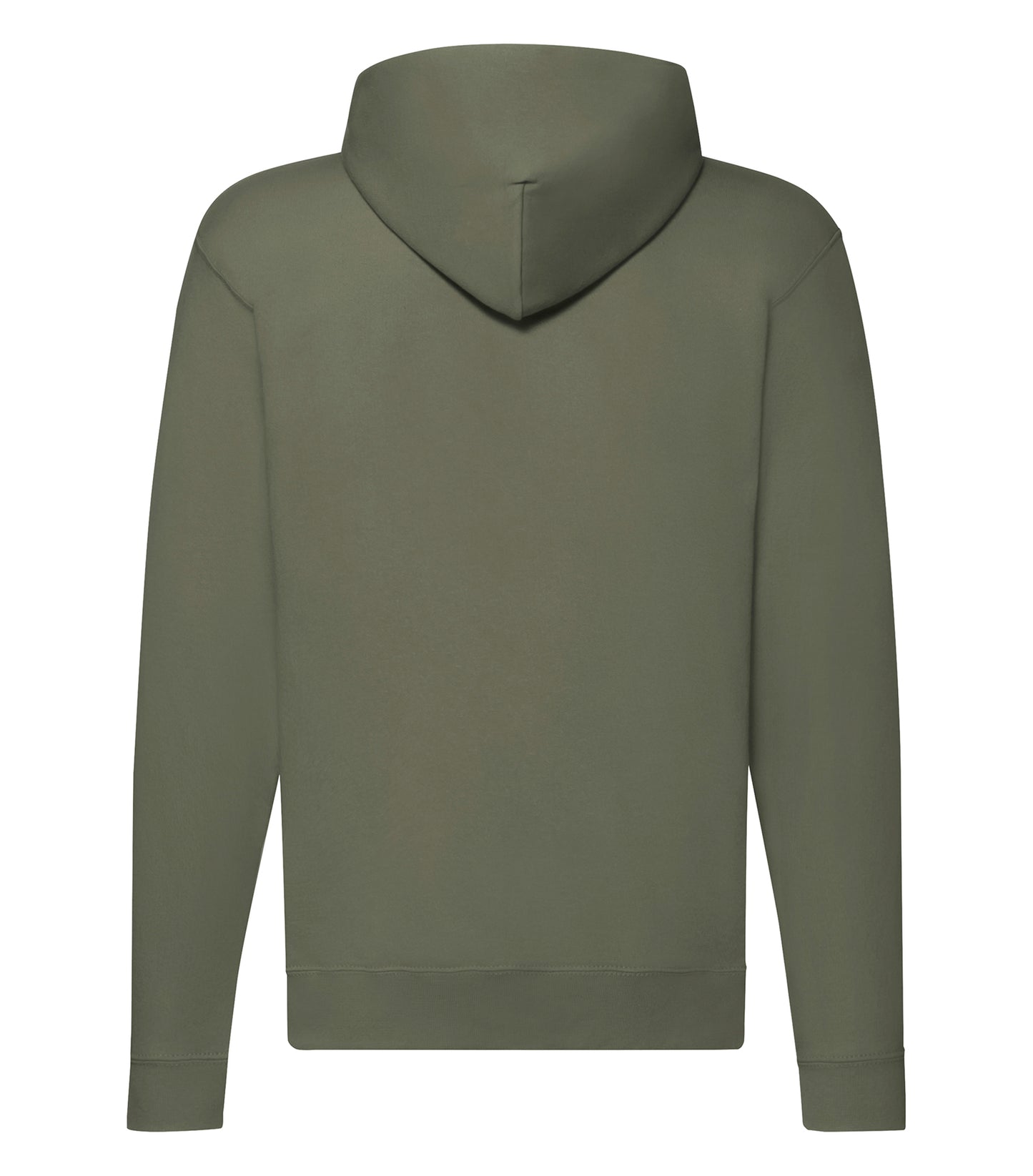 Hoodie klassisk med lynlås - Olivengrøn